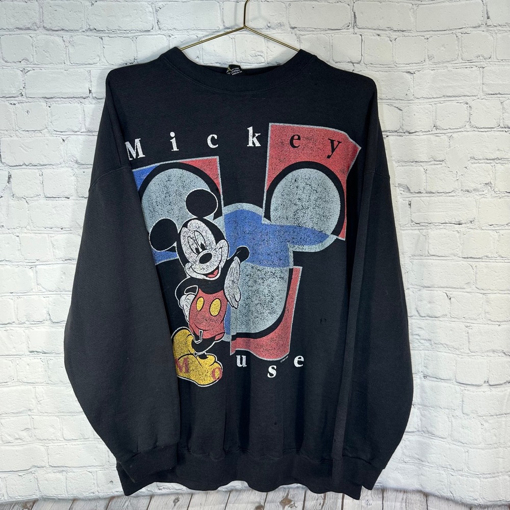 Vintage Mickey Unlimited Jerry Leigh Black Graphic Sweatshirt Mickey Mouse 90s